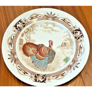 (2) Johnson Brothers Barnyard King 10.5" Turkey Dinner Plates England VINTAGE